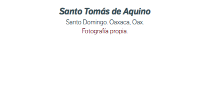Santo Tomás de Aquino Santo Domingo. Oaxaca, Oax. Fotografía propia. 