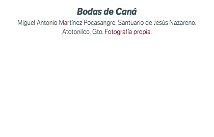 Bodas de Caná Miguel Antonio Martínez Pocasangre. Santuario de Jesús Nazareno. Atotonilco, Gto. Fotografía propia.