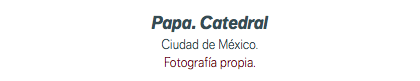 Papa. Catedral Ciudad de México. Fotografía propia.