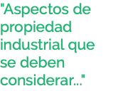 "Aspectos de propiedad industrial que se deben considerar..."